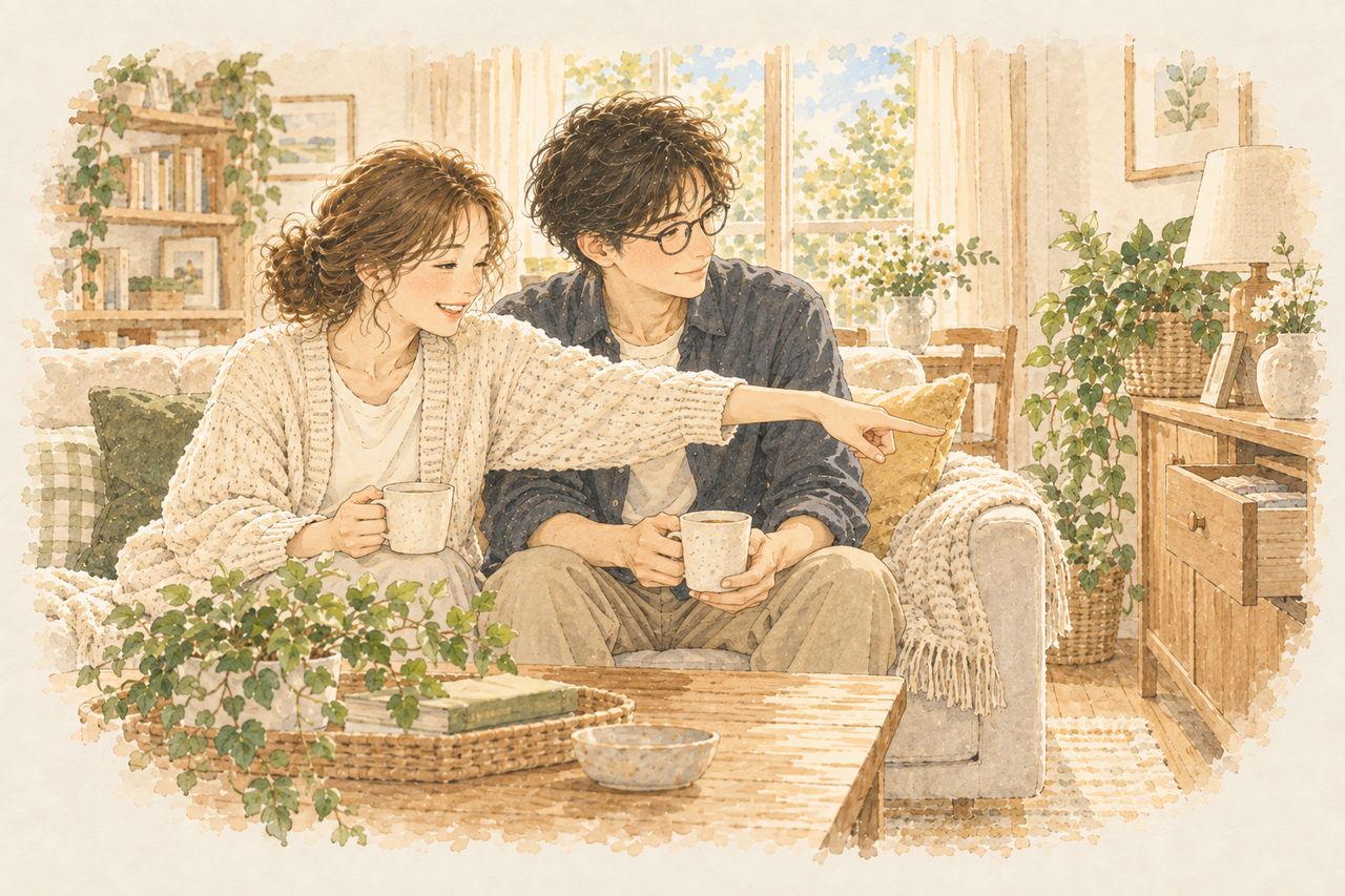 引き出しの場所を、家族に伝えている