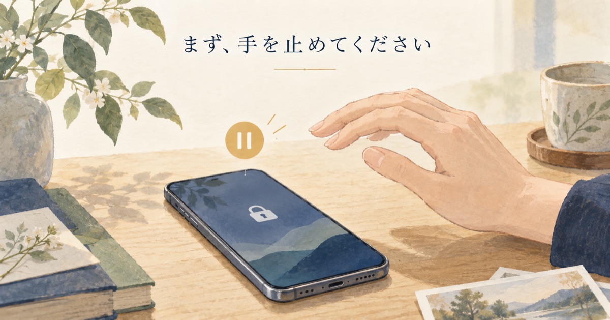 ロックされた端末に対してパスコードを当てようとするのを止める図